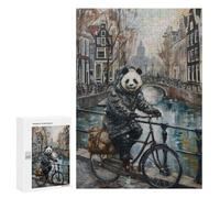 300 PCS Rompecabezas para Adultos Y Adolescentes Panda Bicycle Amsterdam Rompecabezas para Adultos Juego Familiar Desafío Difícil 300 PCS