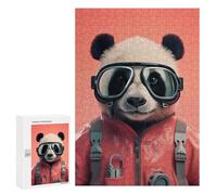 300 PCS Rompecabezas para Adultos Y Adolescentes Panda Funny Skydiver Rompecabezas para Adultos Juego Familiar Desafío Difícil 300 PCS