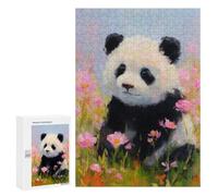300 PCS Rompecabezas para Adultos Y Adolescentes Panda in Flowers Rompecabezas para Adultos Juegos De Relajación Desafío Difícil Interacción Entre Padres E Hijos 300 PCS