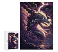 300 PCS Rompecabezas para Adultos Y Adolescentes Thundering Dragon Storm -1 Rompecabezas para Adultos Juegos De Relajación Desafío Difícil Interacción Entre Padres E Hijos 300 PCS