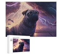 300 PCS Rompecabezas para Adultos Y Adolescentes Thunderstorm Pug Adventure -3 Rompecabezas para Adultos Juego Familiar Desafío Difícil 300 PCS