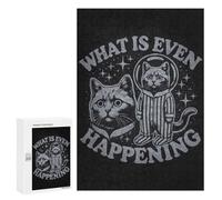 300 PCS Rompecabezas Para Adultos Y Adolescentes What Is Even Happening - Space Cat Existential Meme Rompecabezas Para Adultos Juegos De Relajación Desafío Difícil Interacción Entre Padres E Hijos 300