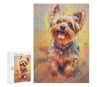 300 PCS Rompecabezas para Adultos Yorkshire Terrier Sketch Rompecabezas para Adultos Juego De Ingenio Pero Divertidos Y Regalos Humorísticos para Amigos Y Familiares 300 PCS