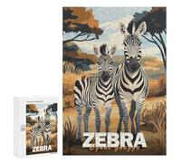 300 PCS Rompecabezas para Adultos Zebra Family in Savannah Rompecabezas para Adultos Juguetes De Bricolaje Decoración del Hogar Difíciles Y Desafiantes 300 PCS