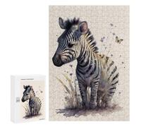 300 PCS Rompecabezas para Adultos Zebra in Wildflowers Rompecabezas para Adultos Juguetes Antiestrés Una Obra De Arte Difícil Y Desafiante 300 PCS