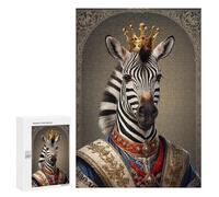 300 PCS Rompecabezas para Adultos Zebra King Portrait Rompecabezas para Adultos Juguete Decoración De Pared Decoración del Hogar 300 PCS