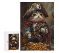 300 PCS Rompecabezas Pirate Cat Treasure Chest-28 Rompecabezas para Adultos Actividades Familiares Ayudan A Ejercitar El Cerebro Ofertas como Regalos para Toda La Familia 300 PCS