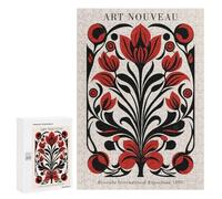 300 PCS Rompecabezas Red Art Nouveau Nature Rompecabezas para Adolescentes. Corte De Precisión. Actividades Divertidas En Casa. Juego Desafiante Y Juego En Familia. 300 PCS