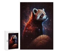300 PCS Rompecabezas Red Panda in Space -4 Rompecabezas para Adultos Juguetes Antiestrés Vacaciones En Casa Matar El Tiempo Interacción Entre Padres E Hijos 300 PCS