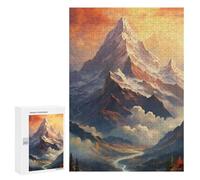 300 PCS Rompecabezas Snow-Capped Mountain Peaks Rompecabezas para Adultos Juguetes Antiestrés Vacaciones En Casa Matar El Tiempo Interacción Entre Padres E Hijos 300 PCS