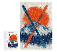 300 PCS Rompecabezas Snowy Mountain Ski Adventure Rompecabezas para Adultos Alivia El Estrés Interacción Entre Padres E Hijos Cumpleaños Y Navidad 300 PCS