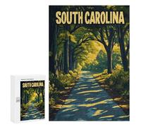 300 PCS Rompecabezas South Carolina Road Through Trees Rompecabezas para Adultos Juguetes Antiestrés Vacaciones En Casa Matar El Tiempo Interacción Entre Padres E Hijos 300 PCS