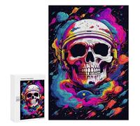 300 PCS Rompecabezas Space Skull Art Print -2 Rompecabezas para Adolescentes, Divertidos Y con Humor. Cada Pieza Es Única: Juguetes Educativos De Aprendizaje 300 PCS