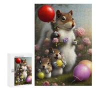 300 PCS Rompecabezas Squirrel Family Balloons Garden Rompecabezas para Adultos Juguetes Antiestrés Vacaciones En Casa Matar El Tiempo Interacción Entre Padres E Hijos 300 PCS