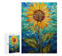 300 PCS Rompecabezas Stained Glass Sunflower Art-2 Rompecabezas para Adolescentes: Alivia El Estrés. Entrena Tu Cerebro Y Tus Manos. Juguetes Educativos De Aprendizaje 300 PCS