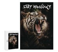 300 PCS Rompecabezas Stay Hungry Tiger Rompecabezas para Adultos Juguetes Antiestrés Vacaciones En Casa Matar El Tiempo Interacción Entre Padres E Hijos 300 PCS