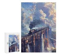 300 PCS Rompecabezas Steam Train Adventure Rompecabezas para Adultos Juguetes Antiestrés Vacaciones En Casa Matar El Tiempo Interacción Entre Padres E Hijos 300 PCS
