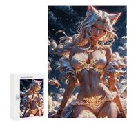 300 PCS Rompecabezas Tattooed Fox Girl Rompecabezas para Adultos Juguetes Antiestrés Vacaciones En Casa Matar El Tiempo Interacción Entre Padres E Hijos 300 PCS