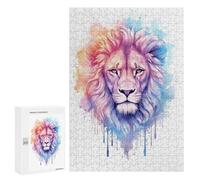 300 PCS Rompecabezas Watercolor Lion Painting Rompecabezas para Adultos Juegos Divertidos Decoración Perfecta Cumpleaños Y Navidad 300 PCS