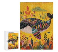 300 PCS Rompecabezas Whale Illustration Art Print Rompecabezas para Adolescentes Carrera De Velocidad Manual Lista De Deseos con Juguetes De Papá Noel Juegos Educativos 300 PCS