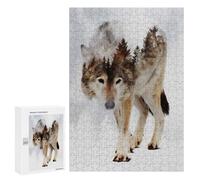 300 PCS Rompecabezas Wolf and Forest 7 Rompecabezas para Adultos Juguetes Antiestrés Vacaciones En Casa Matar El Tiempo Interacción Entre Padres E Hijos 300 PCS