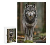 300 PCS Rompecabezas Wolf Portrait in Forest Setting Rompecabezas para Adolescentes. Corte De Precisión. Actividades Divertidas En Casa. Juego Desafiante Y Juego En Familia. 300 PCS