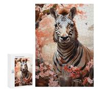 300 PCS Rompecabezas Zebra in Spring Garden Rompecabezas para Adultos Juguetes Antiestrés Vacaciones En Casa Matar El Tiempo Interacción Entre Padres E Hijos 300 PCS
