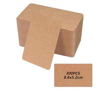 300 Pcs Tarjetas Visita de Papel, Tarjeta en Blanco, Postales en Blanco, Tarjetas para Escribir Bloc de Notas Mensaje Memorizar DIY Regalo (8,8 x 5,2 cm) (marrón)