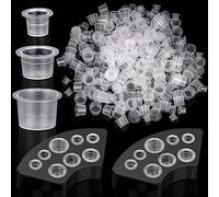 300 Pcs Tazas de Tinta para Tatuajes profesional con 2 Soportes de Tazas, YESLUSY Cups Tattoo Kit, Plástico Tapas de Tinta de Tatuaje, Accesorios para Tatuajes (S M L)