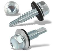300 Pcs Tornillos Autotaladrantes 4.8x19MM Roscachapas para Panel Sandwich, Autorroscantes Metal, Tejado, Chapas Metalicas, Aluminio (Plata)