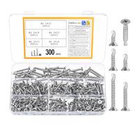 300 PcsTornillos Autotaladrantes, M4,2 Tornillos Roscachapas de acero inoxidable, Tornillos Autorroscantes para Metal, madera, plástico, Tejado Chapa Trapezoidal Chapas Metalicas(32/25/19/16/13 mm)