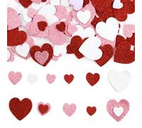 300 pegatinas de espuma con purpurina, corazones de espuma, autoadhesivos, corazones, manualidades, álbumes de recortes, decoración para San Valentín, cumpleaños, bodas