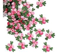 300 Pieces Of Multi-Color Embroidery Flower Patches Sewing Supplies DIY Clothing Accessories Repair 2CM Wide(Rose Pink)