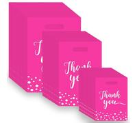 300 Piezas Bolsas Regalo Plástico, Bolsas Chuches Cumpleaños, Bolsas de Fiesta con Texto en Inglés "Thank you", Bolsas de Compras Reutilizable, Bolsas de Dulces de Regalo para Vacaciones