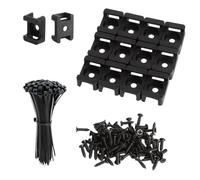 300 Piezas Bridas Negras con Soporte para Cables Porta Bridas de Nylon con Base Atornillable Sujetacables para Organizador Cables en Pared Coche Oficina y Taller