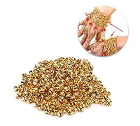 300 Piezas Cascabeles, Mini Campana Decorativa de 6mm, Cascabeles Artesanales de Metal con Orificio para Decoraciones Navideñas para el Hogar (Oro)