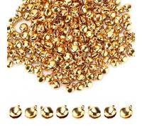 300 Piezas Cascabeles Pequeños 6mm, Campanas Doradas para Manualidades, Decoración de Fiestas Navideñas, Bodas, Árboles, Joyería DIY y Proyectos Artesanales
