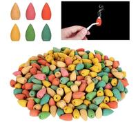300 Piezas Conos Incienso Reflujo, Coloridos Incienso Cono Reflujo, Incienso Natural Reflujo de Olor Mixto Cascada, Incienso Sandalo con 1 Pinzas, para Meditación Relajante Alivio de La Ansiedad