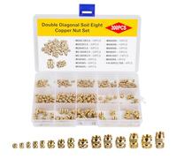 300 piezas de insertos roscados, tuercas de fusión moleteadas de latón M2/M2.5/M3/M4/M5/M6, adecuadas para plásticos, piezas impresas en 3D o montaje ultrasónico, con caja de clasificación y etiquetas