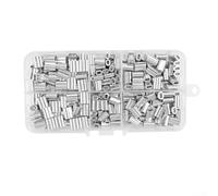 300 piezas de mangas de crimpado de cuerda de alambre de aluminio M1.2 M1.5 M2.0 figura 8 dedales para barandilla de cable, correas de perro, tendederos de ropa, accesorios de aparejo