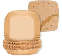 300 piezas de papel for freidora aire, 20-24 cm, cuadrado, perforado, pergamino, bandejas desechables for horno Para Cocinar A Diario Y Acampar(20cm set)