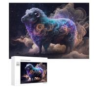 300 piezas de puzle adolescente cósmico Sheep in Space Puzzles para adultos: análisis de juegos familiares y desafío de aprendizaje lógico, 300 piezas