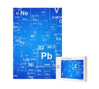 300 Piezas de Rompecabezas de la Tabla periódica de Elementos Divertidos para Profesores de Ciencias con Caja de Embalaje para Adultos - Rompecabezas de Madera