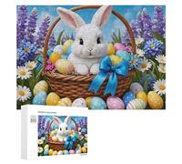 300 piezas de rompecabezas para adultos, canasta de Pascua con conejo-1, rompecabezas de relajación, juegos de descanso, regalo de cumpleaños, regalos, 300 piezas