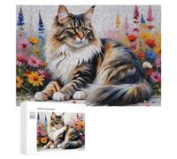 300 piezas de rompecabezas para adultos, diseño floral, fantasía, gato, 4 rompecabezas para adultos, juguetes de bricolaje pero divertidos y humorísticos, regalos únicos para cumpleaños y Navidad, 300