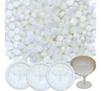 300 piezas de sello de cera, juego de sellos de cera adhesiva para perlas octagonales para invitaciones, tarjetas, sobres, paquetes de vino, paquetes de regalo (Perlgl blanco)