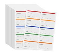 300 Piezas Etiquetas Adhesivas, 60x30mm Autoadhesivas Etiquetas Congelador Fácil de Escribir Adhesivas Etiquetas de Fecha para Alimentos Pegatinas Extraíbles Multicolor para Hogar Oficina