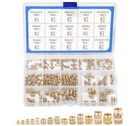 300 Piezas Insertos Roscados, M2/M2.5/M3/M4/M5/M6 Tuercas de Insertos Roscados de Latón, Tuerca Moleteada, Inserto Roscado de Latón para Moldeo por Calor o Ultrasonido en Impresora 3D