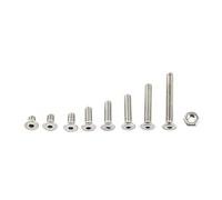 300 Piezas Juego de Tornillos Hexagonales y Tuercas M2.5 de Acero Inoxidable A2 para Electrodomésticos Oficina y Reparaciones (Cabeza Plana) (C: Flat head)