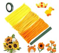 300 Piezas Limpiador De Pipas, Limpiapipas Chenilla Giallo, Limpiapipas Manualidades, De Pipas Largo 30 Cm X 6 Mm Línea Chenilla Y Autoadhesivos Ojos Móviles Para Decoración De Bricolaje